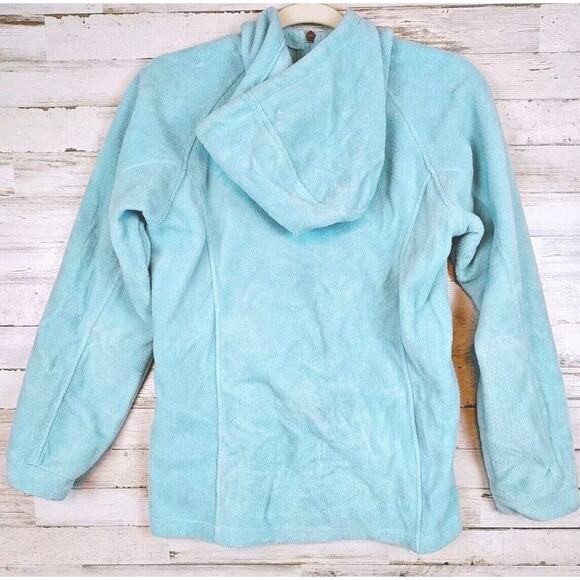 Columbia Girls Sz XL Soft Light Blue Fleece Full Zip Hoodie - Picture 2 of 10